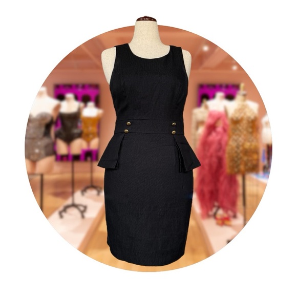 Black Casual Professional Button Dress by Rampage from Macys - Picture 4 of 4